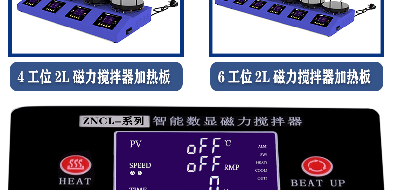 2工位 ZNCL-BS*140MM特氟龙磁力搅拌器加热板(图6)