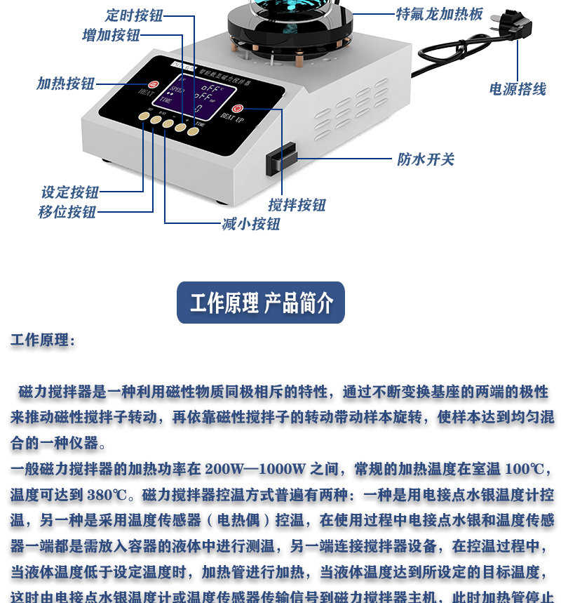 6工位 ZNCL-BS*140MM特氟龙磁力搅拌器加热板(图9)