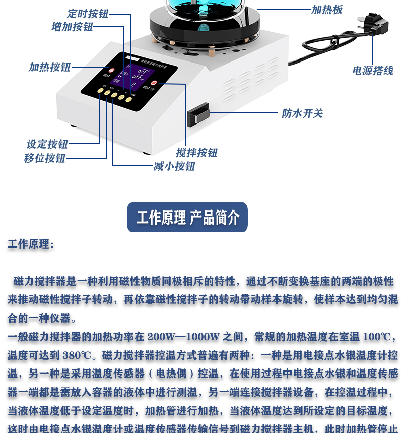 4工位 ZNCL-BS*180MM特氟龙磁力搅拌器加热板(图9)